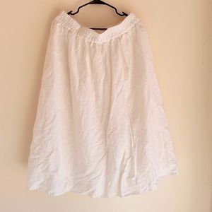 Women White Flowy Maxi Summer Skirt W/ Slip Included *Brand New* Boho